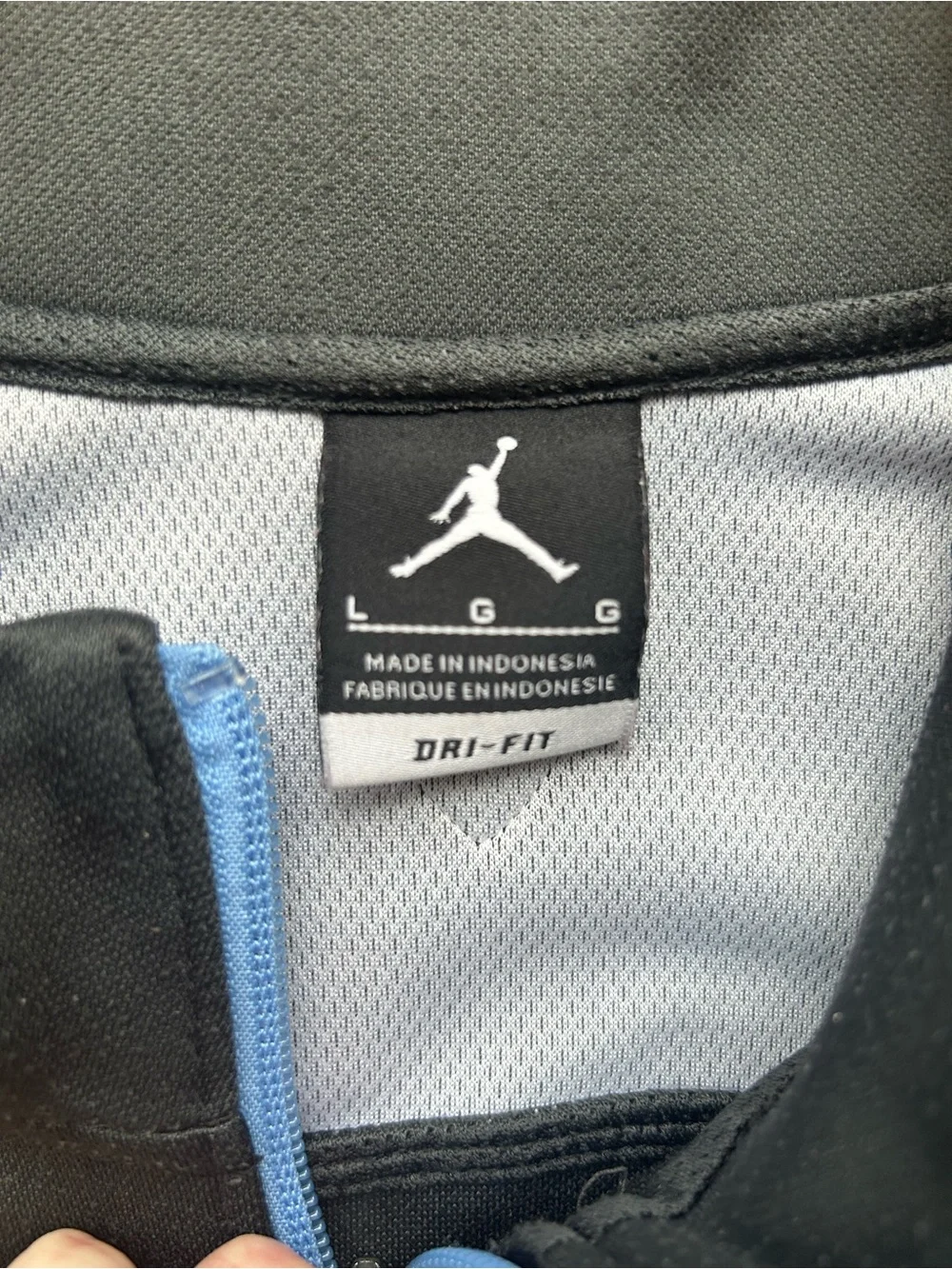 Jordan Men's Black Full-Zip Performance Jacket with Carolina Blue Accents